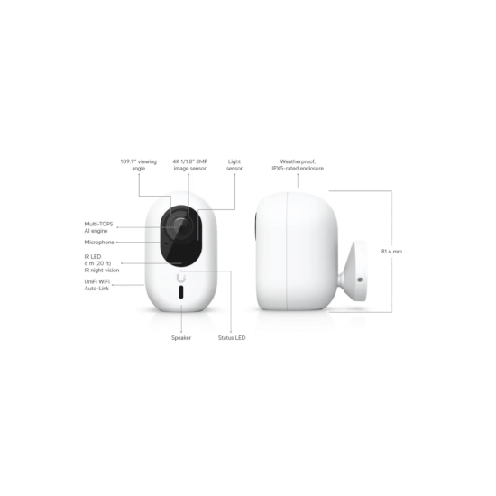 Ubiquiti- Caméra G6 Instant 4K blanche