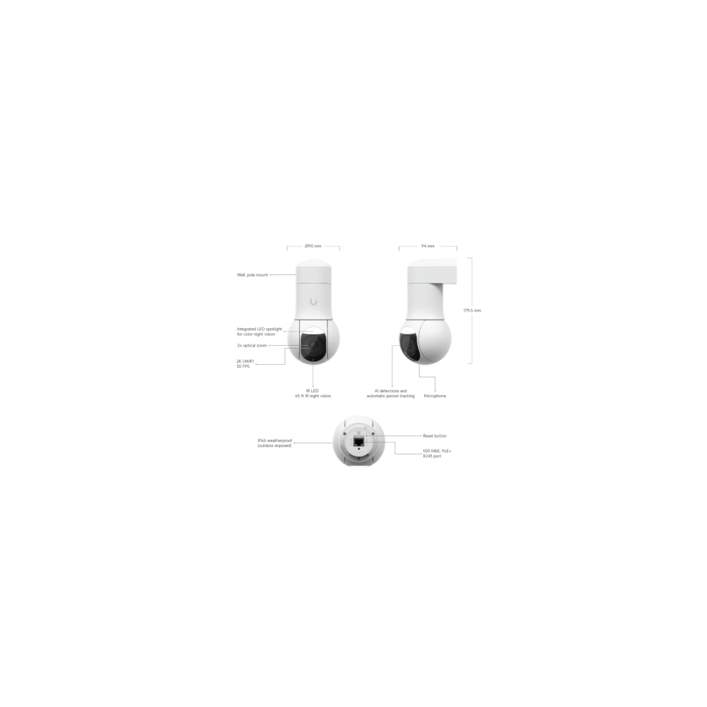 Ubiquiti- Caméra G5 PTZ 2K blanche