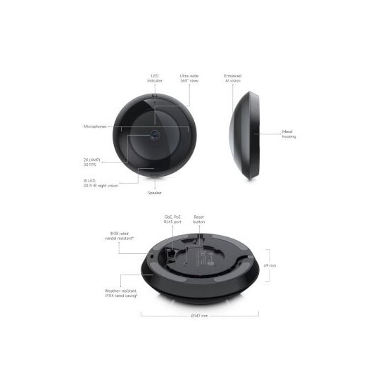 Ubiquiti- Caméra 360° AI avec IR