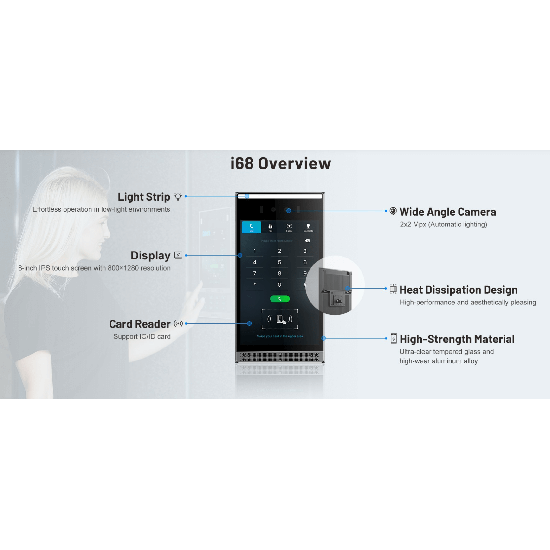 Fanvil Intercom SIP vidéo i68 tactil + reconnais. faciale