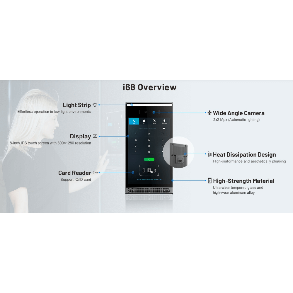 Fanvil Intercom SIP vidéo i68 tactil + reconnais. faciale