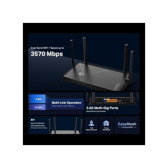 Tp-link Routeur WiFi7 BE3600 Ports bibande 2,5Giga