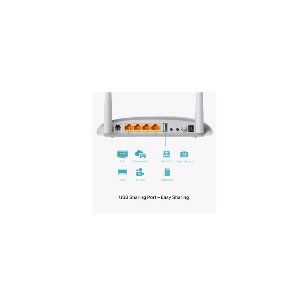 Tp-link  Modem routeur ADSL2/VDSL2 + 4 Lan+ Wifi4 n 300