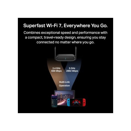 Tp-link Routeur de voyage WiFi 7 BE3600 Gigabit