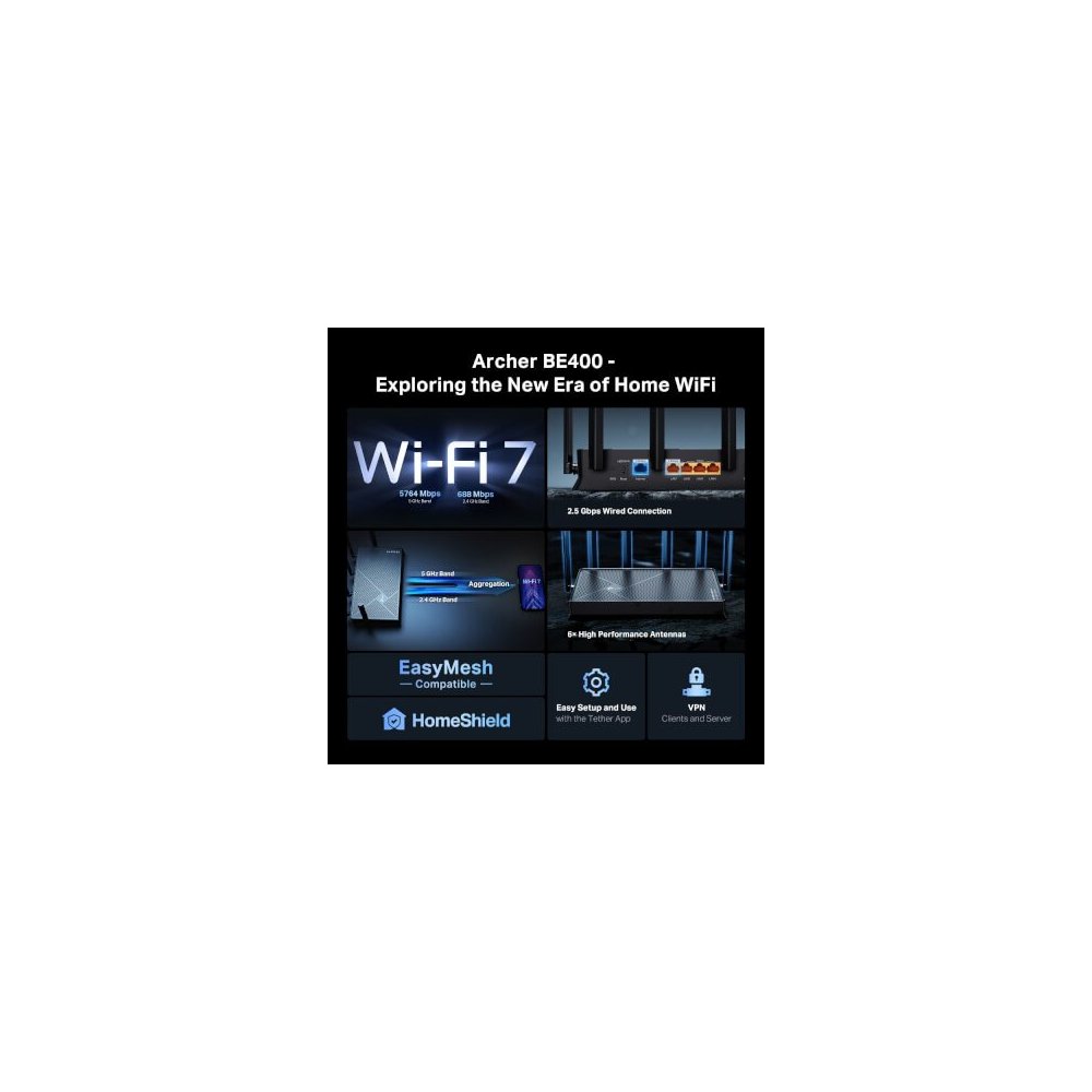 Tp-link Routeur WiFi7 B6500 bi-bande ports 2.5 Gigabit