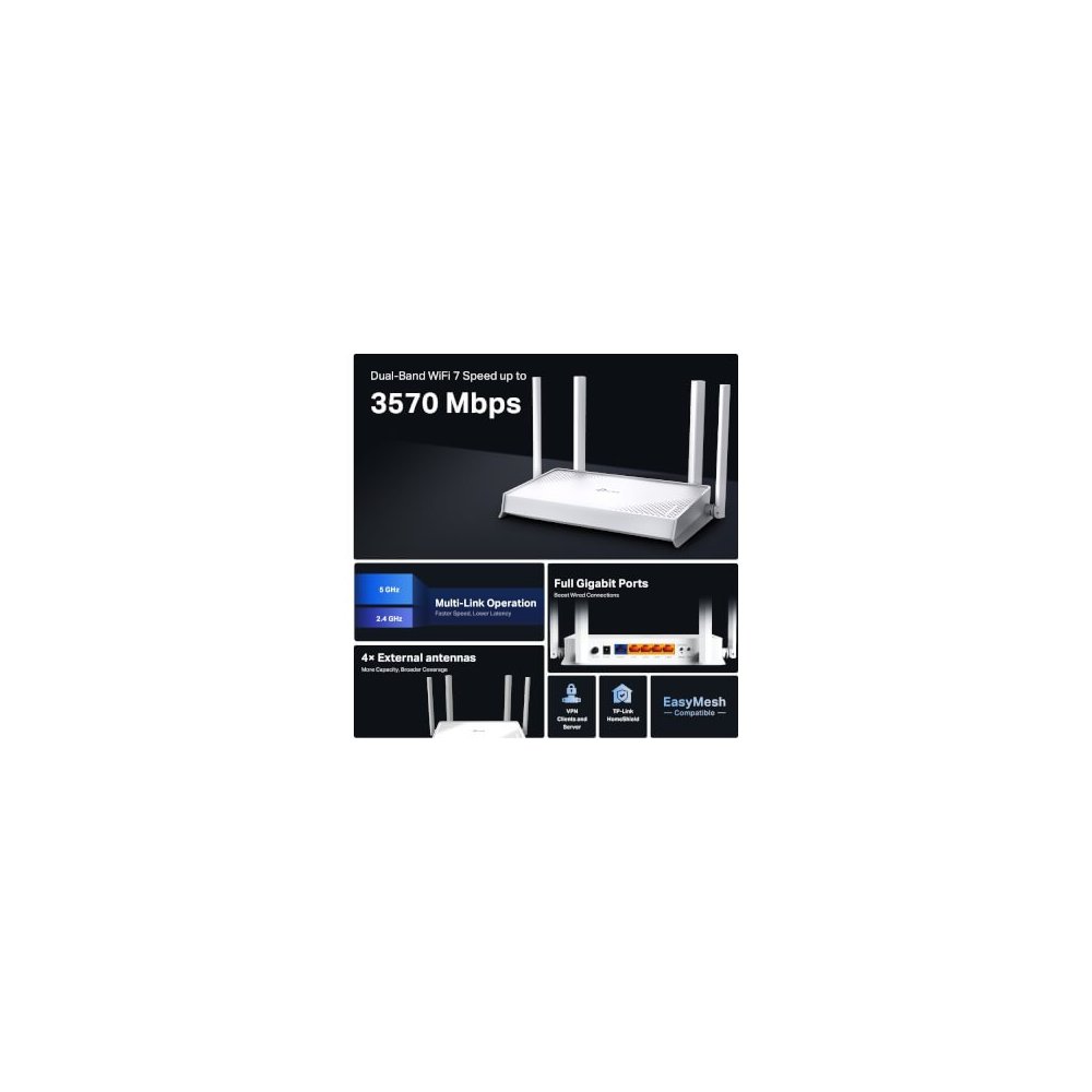 Tp-link Routeur WiFi7 BE3600 bi-bande ports Gigabit