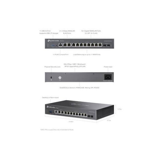 Tp-link  Routeur VPN Omada SDN Multi-Gigabit rackable + SFP