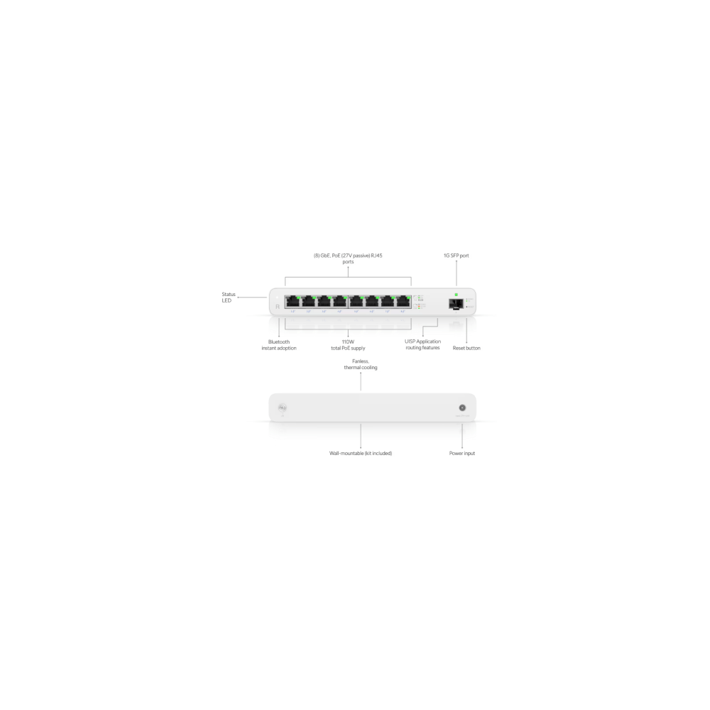 Ubiquiti- Routeur UISP 8x Giga PoE + 1x SFP