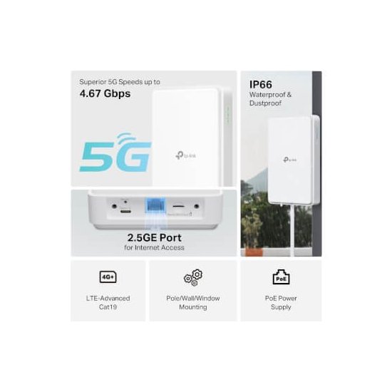 Tp-link Routeur extérieur 5G LTE Cat. 19 port 2,5Giga PoE