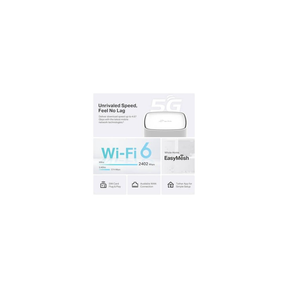 Tp-link Routeur 5G LTE Cat.19 WiFi6 AX3000 Dual-Band