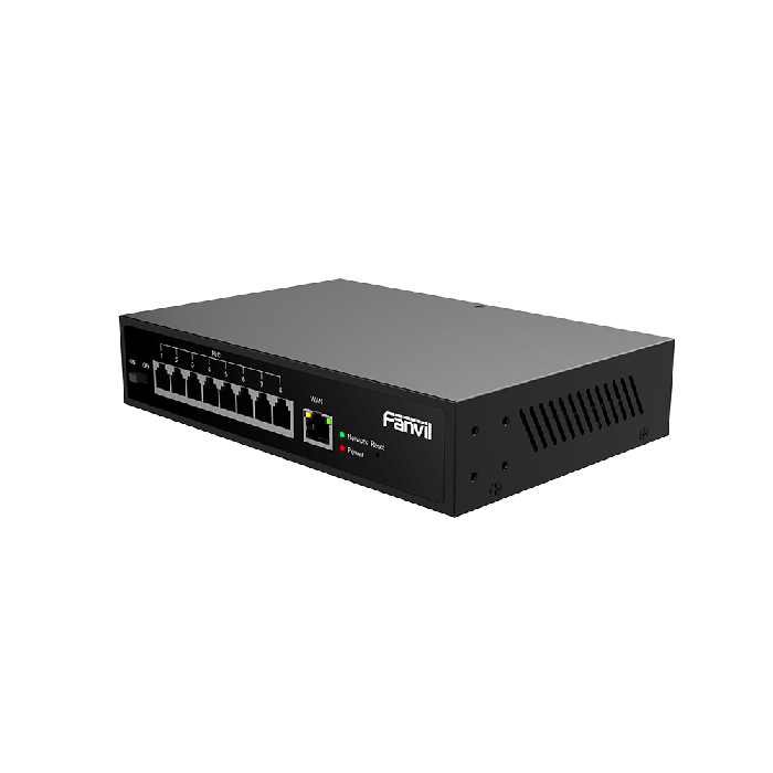 Fanvil Convertisseur RJ45 IP 2 fils jusqu'à 300m 8 ports