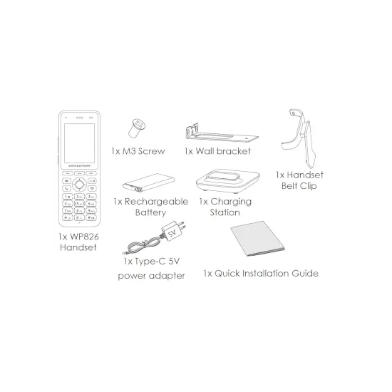 GrandStream- Téléphone SIP Wifi 6 WP826 Fonctions PTI