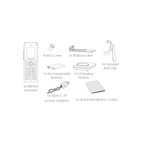 GrandStream- Téléphone SIP Wifi 6 WP816 bouton d'urgence