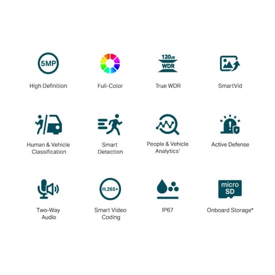 tp link- Caméra VIGI bullet 5MP fente audio μSD