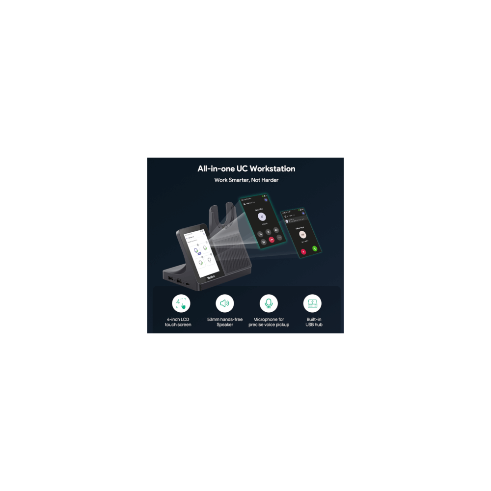 Yealink- Casque DECT binaural WH64 Workstation version NFR