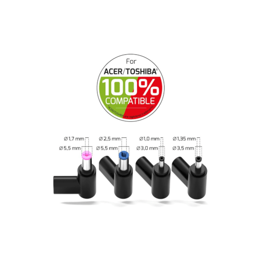 Port Designs- Alim notebook Acer/Toshiba 100W GaN2 USB + Plug