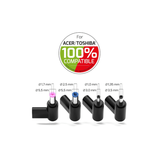 Port Designs- Alim notebook Acer/Toshiba 65W GaN2 USB + Plug
