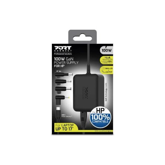 Port designs- Alim notebook HP 100W GaN2 USB + Plug