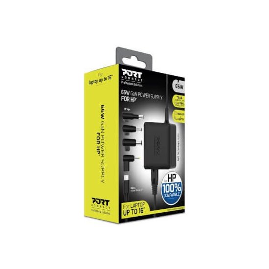 Port Designs- Alim notebook HP 65W GaN2 USB + Plug
