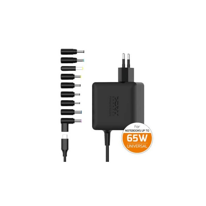 Port Designs- Alim universelle notebook 65W GaN2 USB + Plug