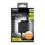 Port Designs- Alim universelle notebook 65W GaN2 USB + Plug