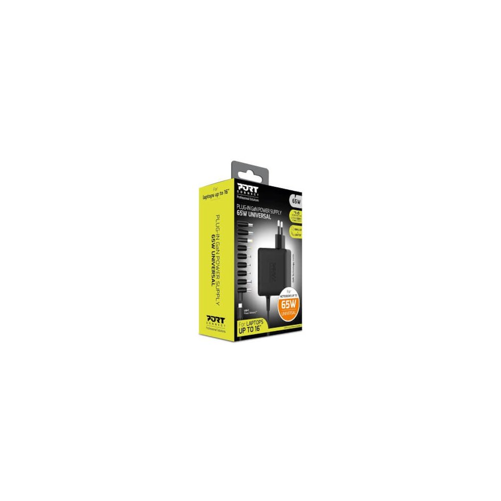 Port Designs- Alim universelle notebook 65W GaN2 USB + Plug