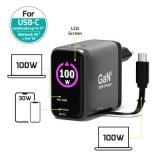 Port Designs- Alim USB A&C GaN2 PD3.0 100W LCD Retract C