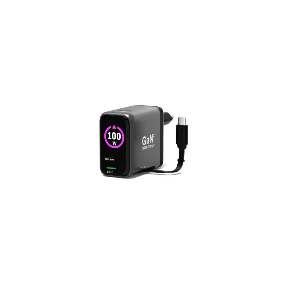 Port Designs- Alim USB A&C GaN2 PD3.0 100W LCD Retract C
