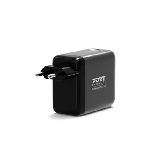Port Designs- Alim USB A&C GaN2 PD3.0 100W LCD Retract C