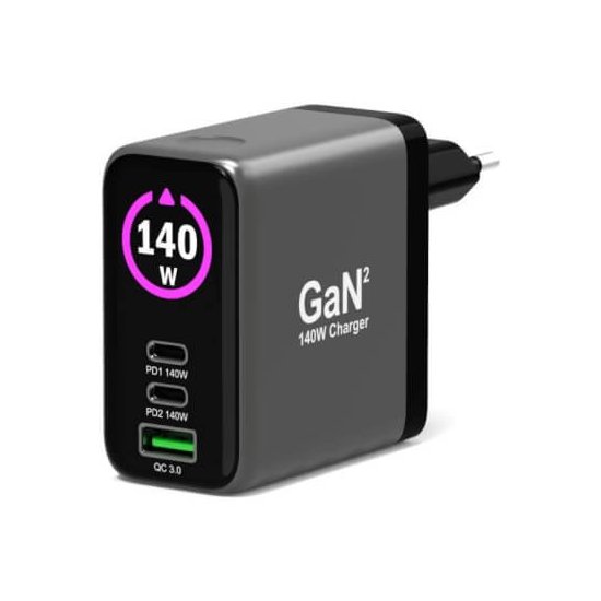 Port Designs- Alim USB A&C GaN2 PD3.1 140W LCD comp. MacBook PRO