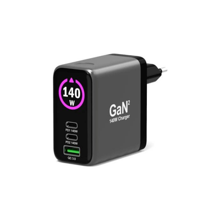 Port Designs- Alim USB A&C GaN2 PD3.1 140W LCD comp. MacBook PRO