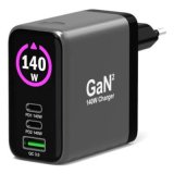 Port Designs- Alim USB A&C GaN2 PD3.1 140W LCD comp. MacBook PRO
