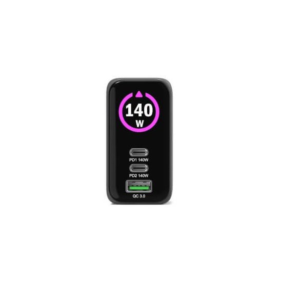 Port Designs- Alim USB A&C GaN2 PD3.1 140W LCD comp. MacBook PRO