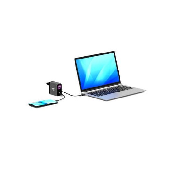 Port Designs- Alim USB A&C GaN2 PD3.1 140W LCD comp. MacBook PRO