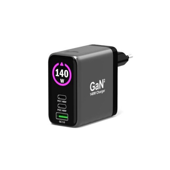 Port Designs- Alim USB A&C GaN2 PD3.1 140W LCD comp. MacBook PRO