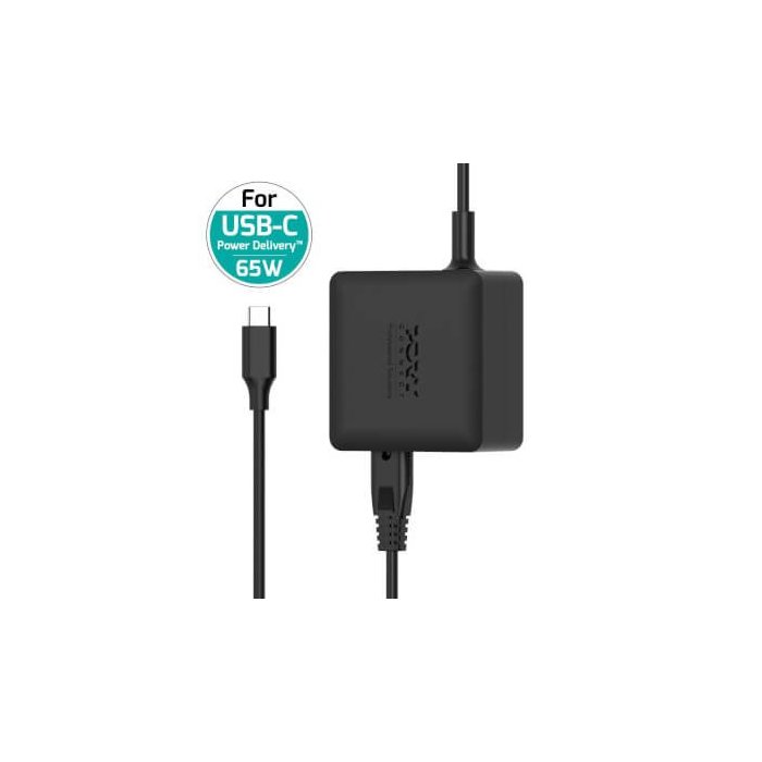 Port Designs- Alim USB Type-C GaN 65W câble secteur