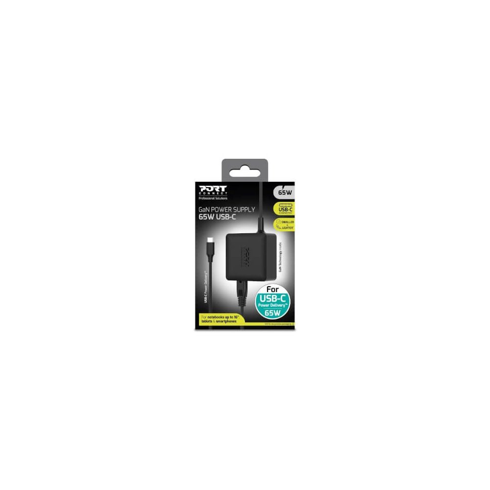 Port Designs- Alim USB Type-C GaN 65W câble secteur