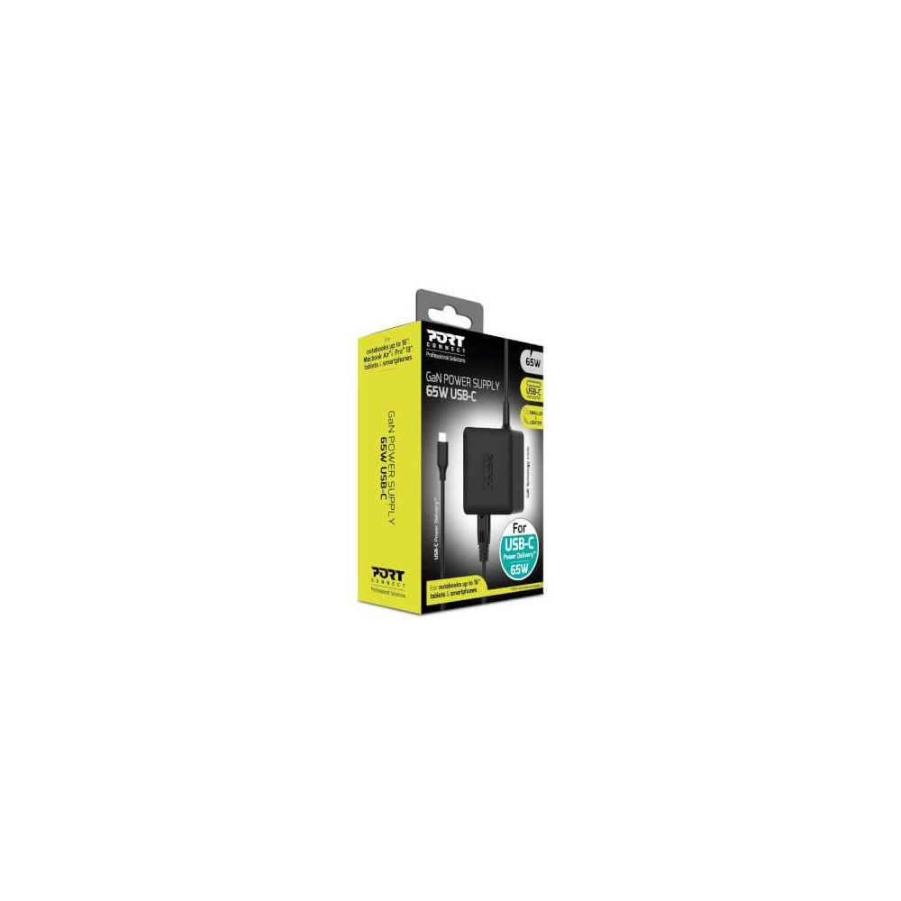 Port Designs- Alim USB Type-C GaN 65W câble secteur