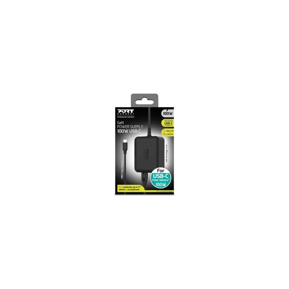 Port Designs- Alim USB Type-C GaN2 100W câble secteur
