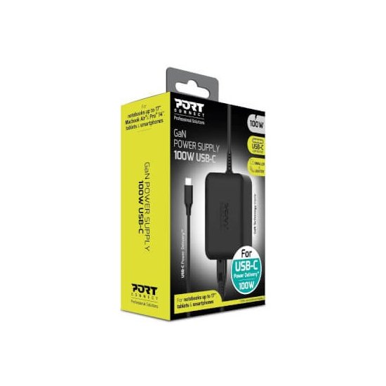 Port Designs- Alim USB Type-C GaN2 100W câble secteur