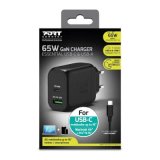 Port designs- Alimentation USB A&C GaN2 PD 65W avec câble 2m