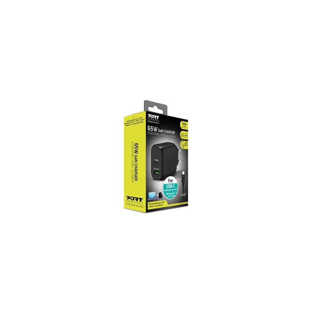 Port designs- Alimentation USB A&C GaN2 PD 65W avec câble 2m