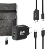 Port Designs- Alimentation USB GaN USB A + USB C 65W avec câbles