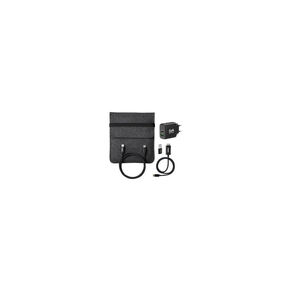 Port Designs- Alimentation USB GaN USB A + USB C 65W avec câbles
