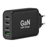 Port Designs- Alim USB GaN 1 USB A + 3 USB C 130W câble 2m