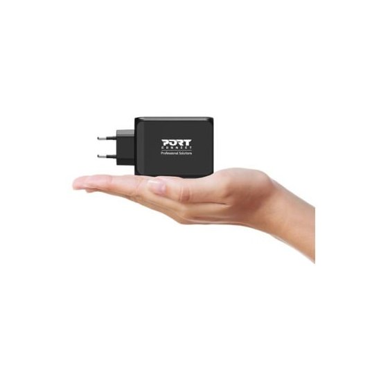 Port Designs- Alim USB GaN 1 USB A + 3 USB C 130W câble 2m
