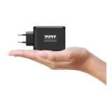 Port Designs- Alim USB GaN 1 USB A + 3 USB C 130W câble 2m