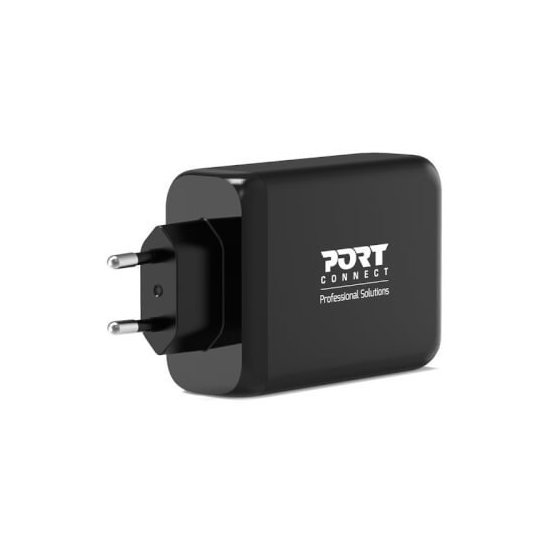 Port Designs- Alim USB GaN 1 USB A + 3 USB C 130W câble 2m