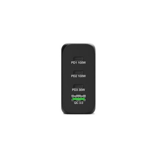 Port Designs- Alim USB GaN 1 USB A + 3 USB C 130W câble 2m
