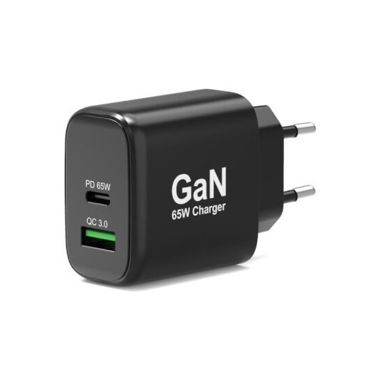 Port Designs- Alim USB GaN 1 USB A + 1 USB C 65W sans câbles
